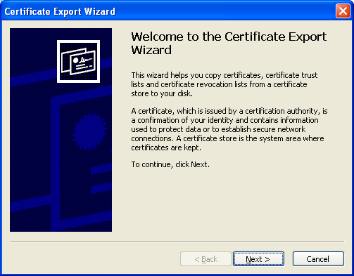 Certificate Export Wizard